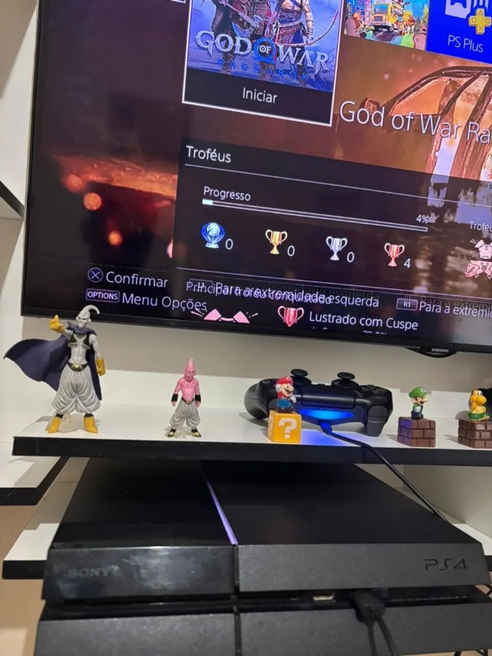 PS4 flat 1 controle e 2 jogos internos  - Foto 3