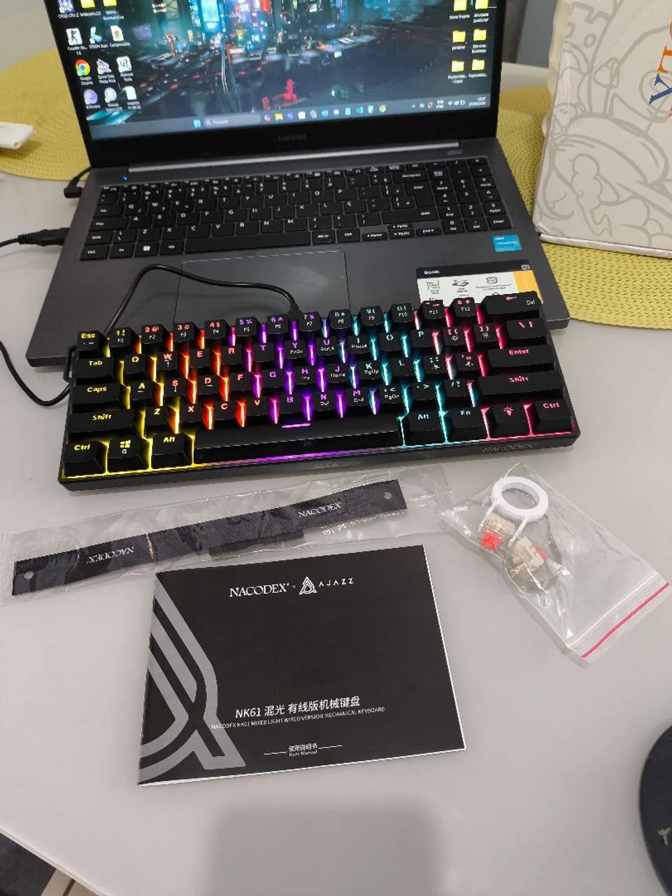 Teclado Mecânico Ajazz NK61 RGB - Layout 60% - NOVO!! - Foto 3