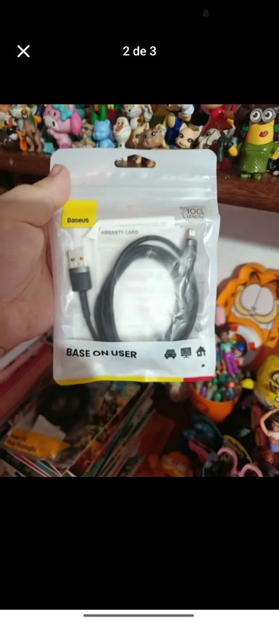 Cabo original Baseus 2.4A 1 metro nylon  - Foto 2