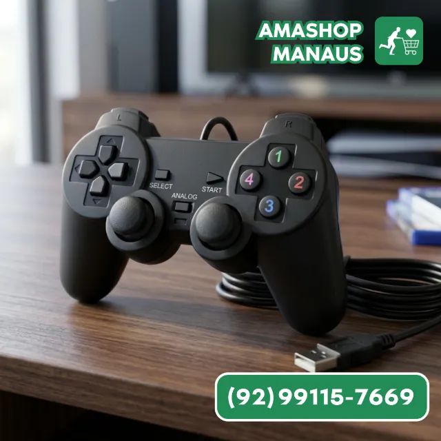 Controle Pc Computador Gamer Joystick Com Fio Usb