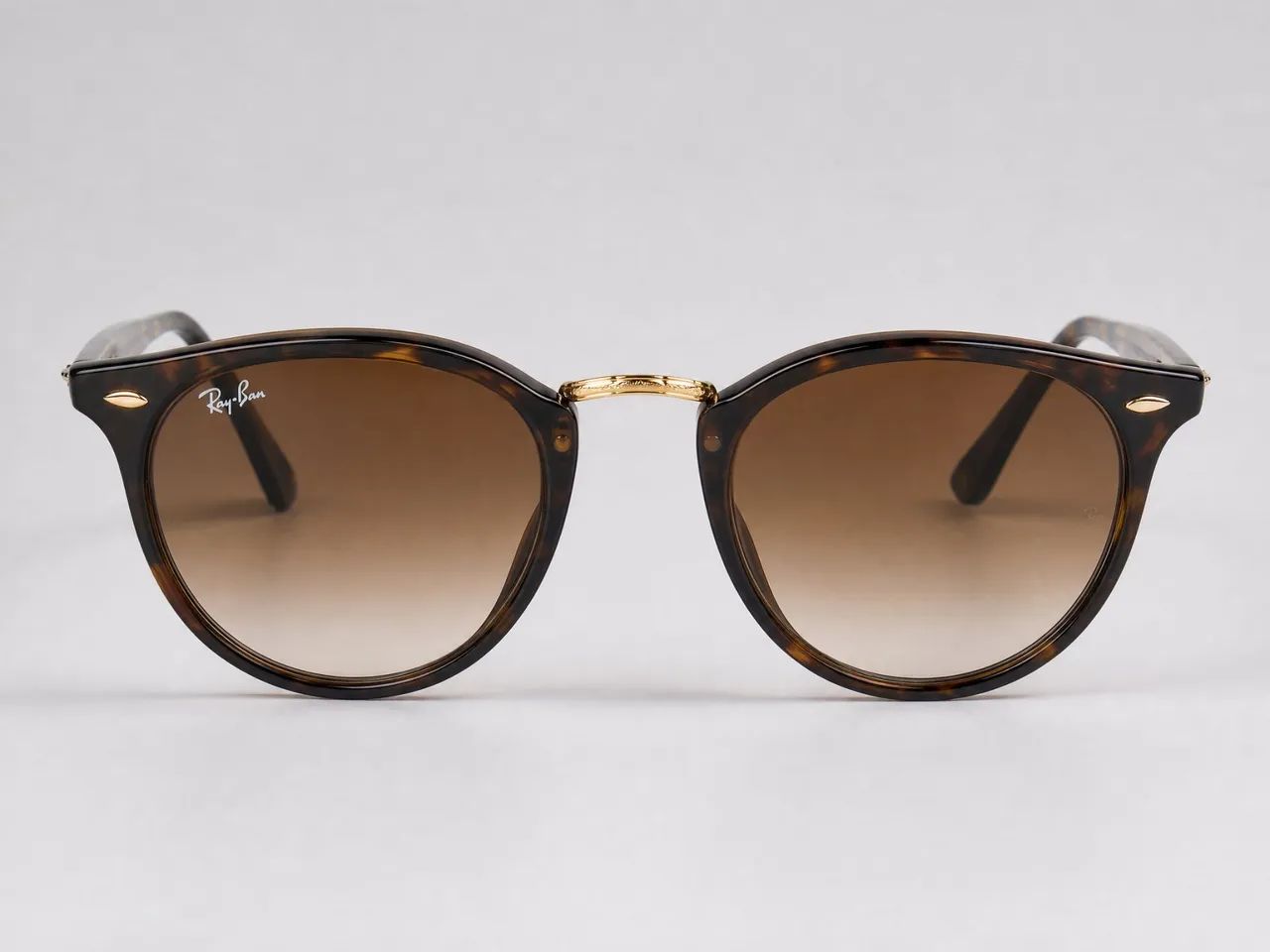 Óculos de Sol Ray-Ban Original Tartaruga com Ponte Dourada - Estilo Vintage Premium
