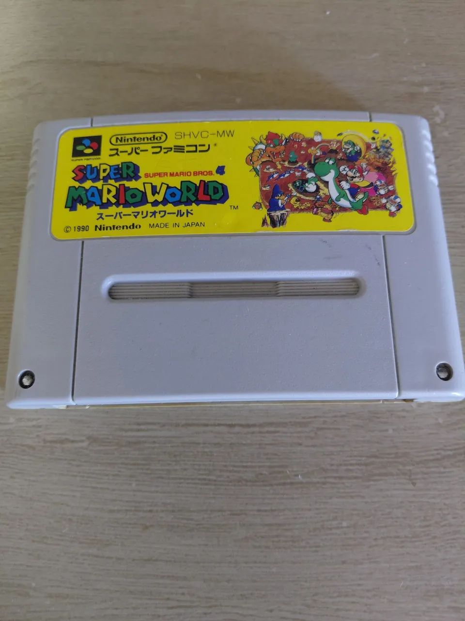 Cartucho Original de SNES Japonês(SFC) de Super Mario World (Super