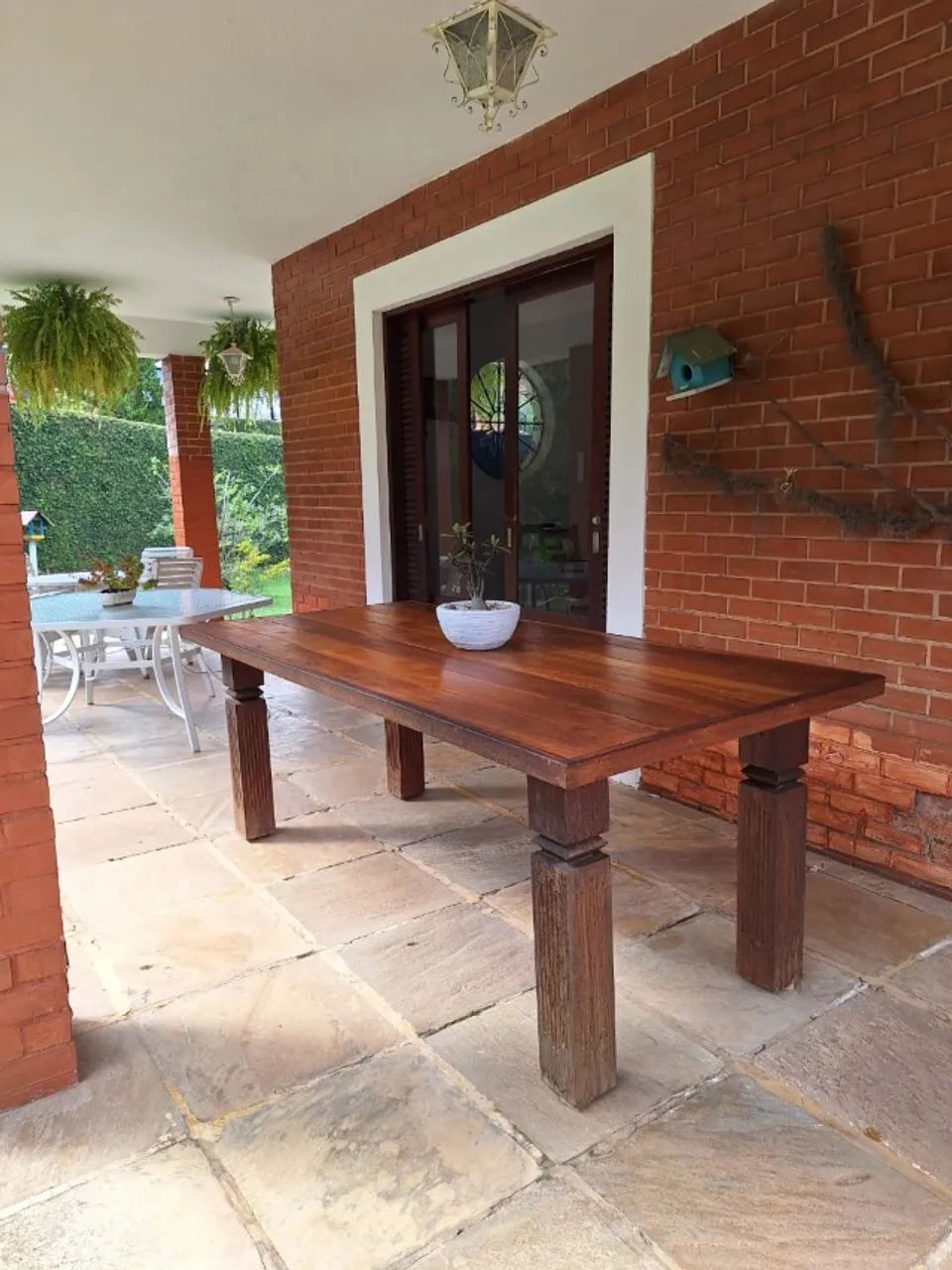 MESA ESTILO COLONIAL EM MADEIRA MAÇIÇA - Foto 2