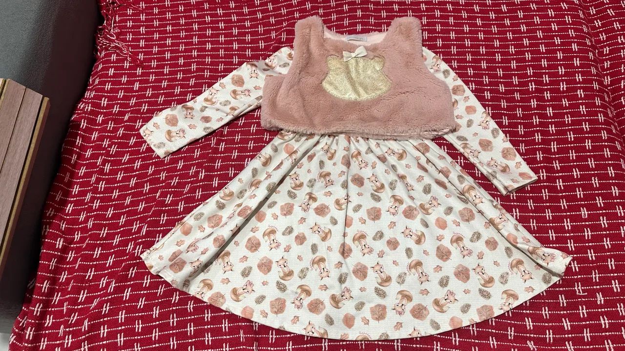 Vestido infantil + colete 
