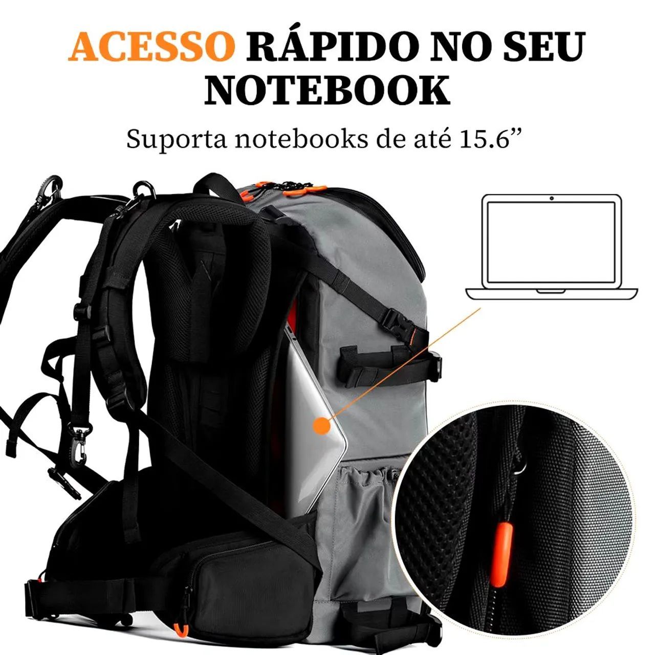 Mochila Profissional Impermeável Anti-Roubo p/ Câmeras DSLR - Foto 3