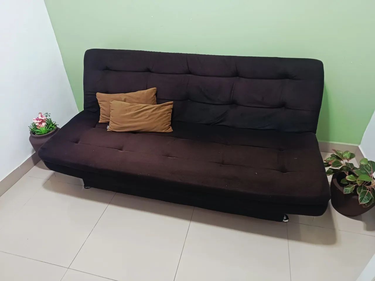 SOF Á-CAMA 3LUG VELUDO PRETO  - Foto 2