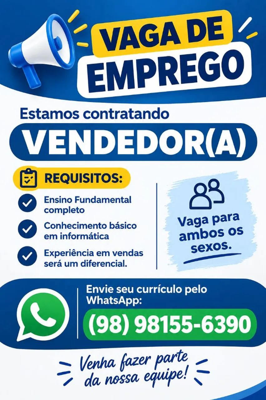 Vaga vendedor