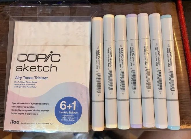 COPIC SKETCH AIRY TONES TRIAL SET 6+1 - 7 CANETAS - Papelaria