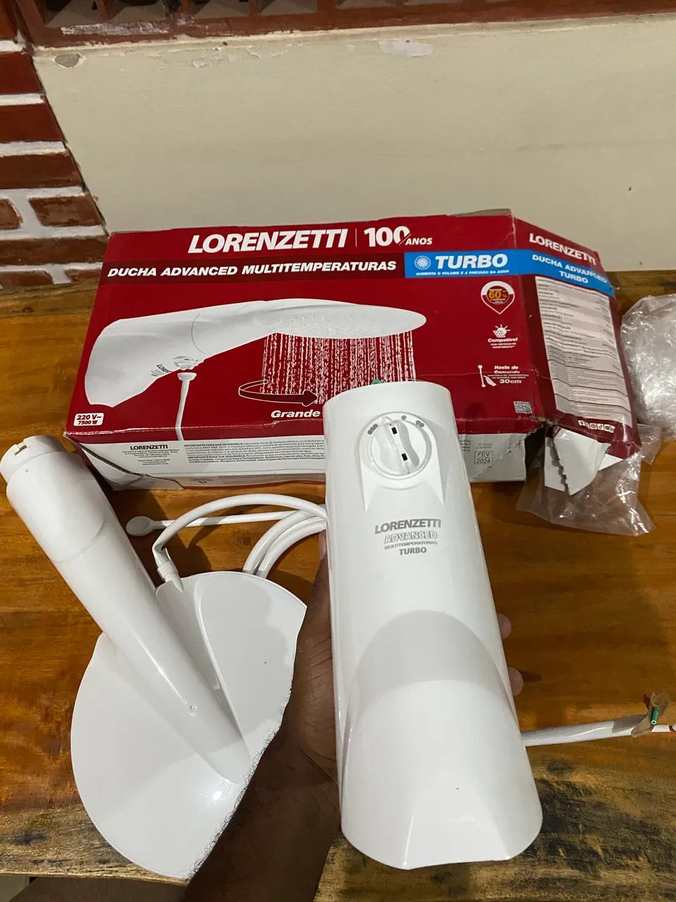 Ducha advanced multitemperaturas turbo 7500w 220v - lorenzetti