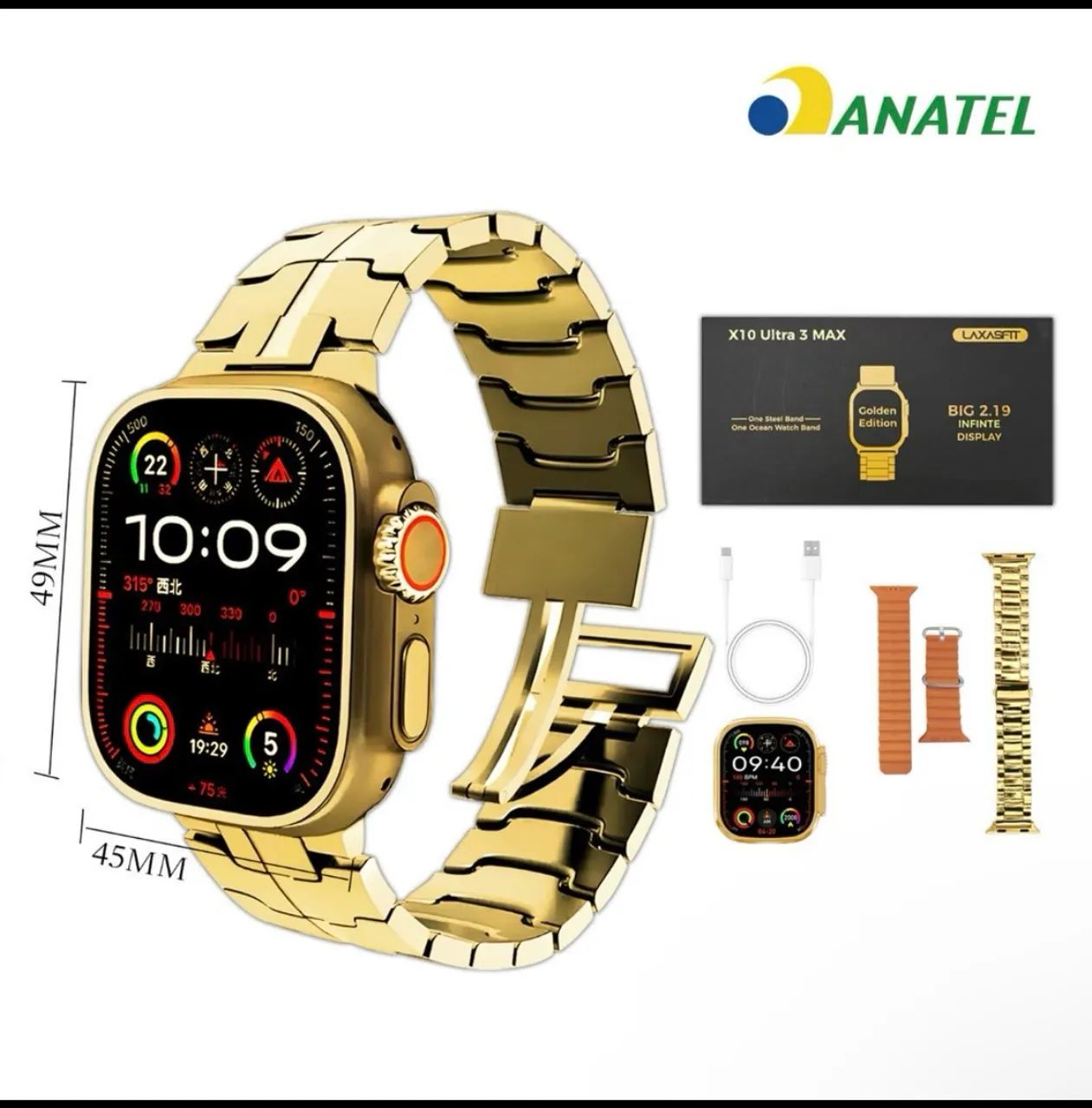 Relógio Smartwatch X10 Ultra 3 Max Ios E Android Ouro 2025 - Foto 2