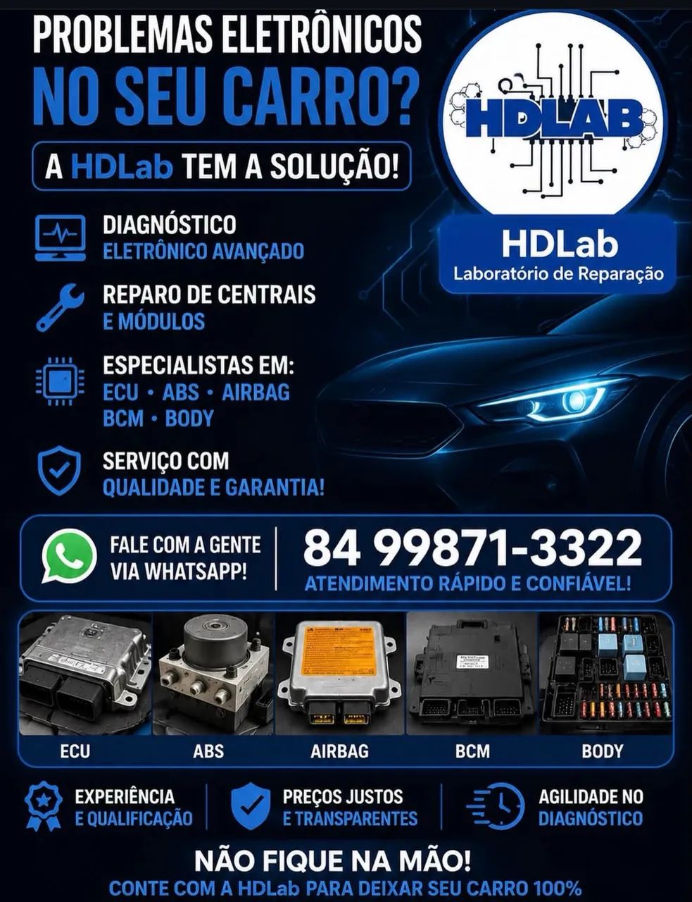 Reparo e recuperação de placas e módulos veiculares   
