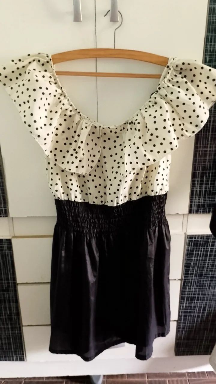Vestido Airu de bolinhas sem forro