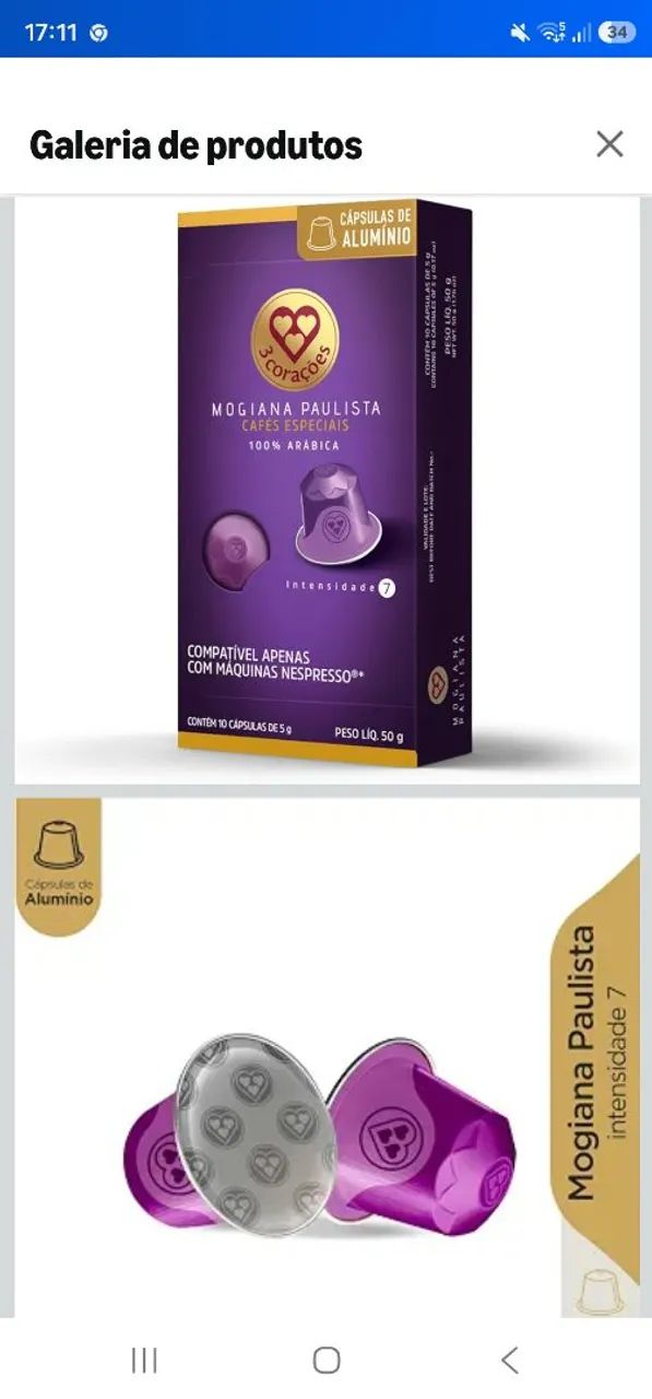 Cápsulas nespresso 3 corações 