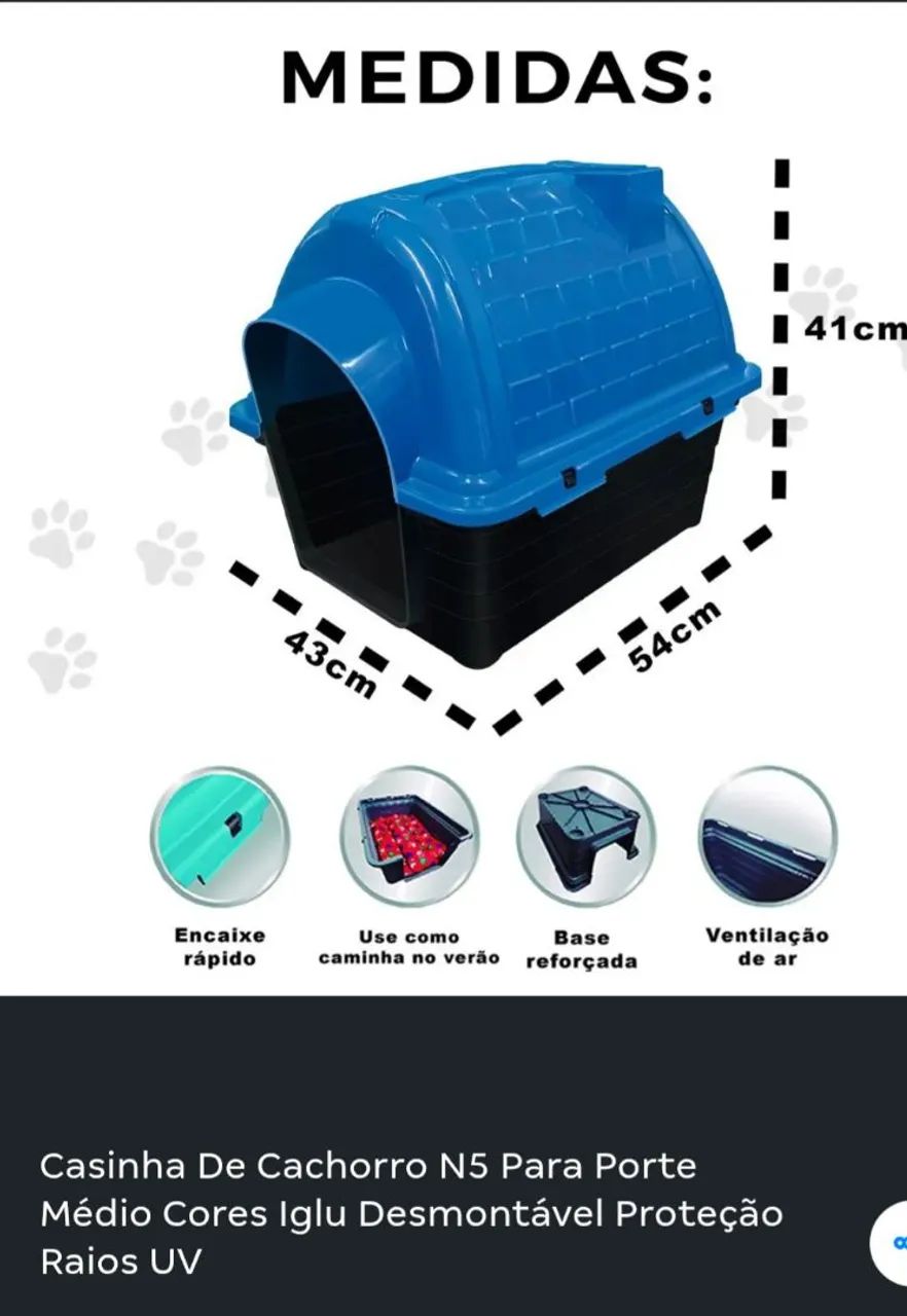 Casinha cachorro nova + manta  - Foto 5