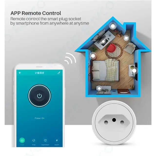 Tomada inteligente Wifi 16A Bivolt padrão brasileiro     Compatível com Amazon Alexa e Ass - Foto 3