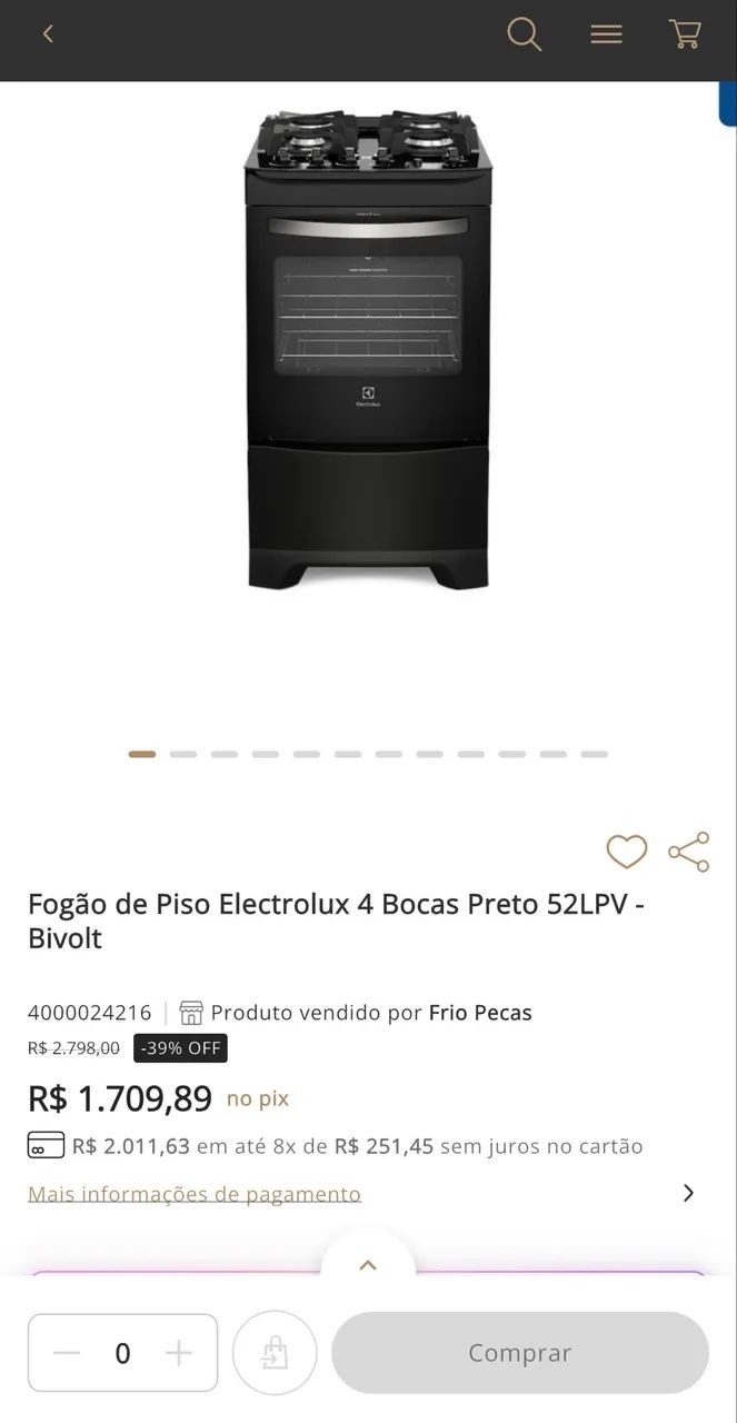 Fogão Eletrolux Mesa de Vidro 4 Bocas  - Foto 3