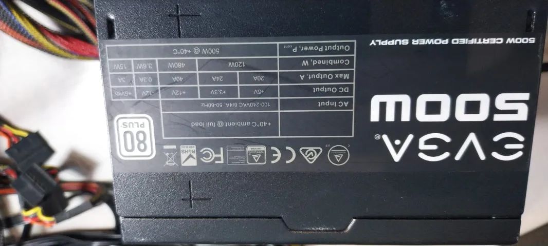 FONTE ATX 500 WATS 80 PLUS EVGA - Foto 3
