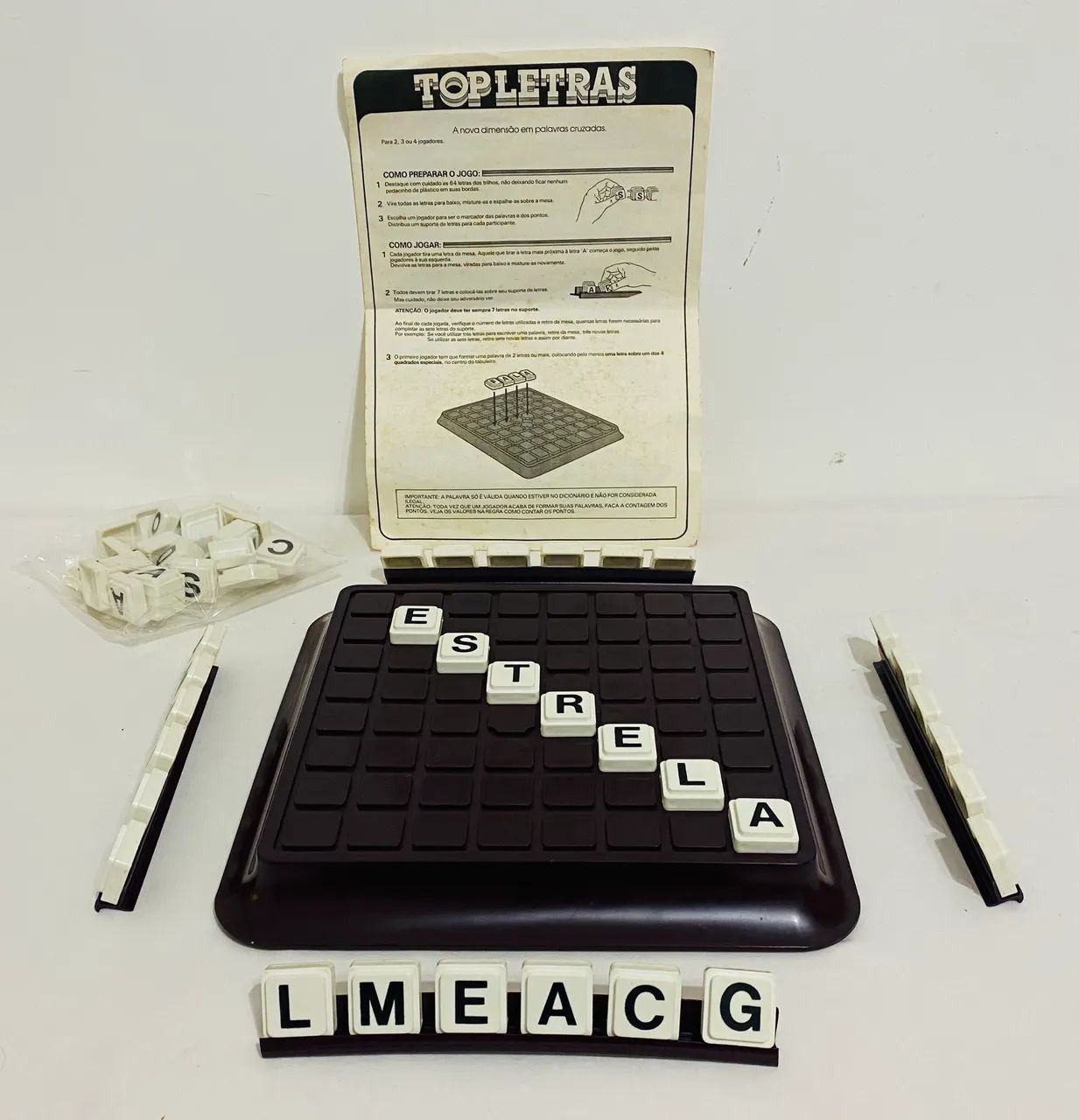 Jogo De Tabuleiro Top Letras Estrela Original De Época Raro
