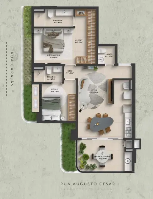 PLANTA 77m²