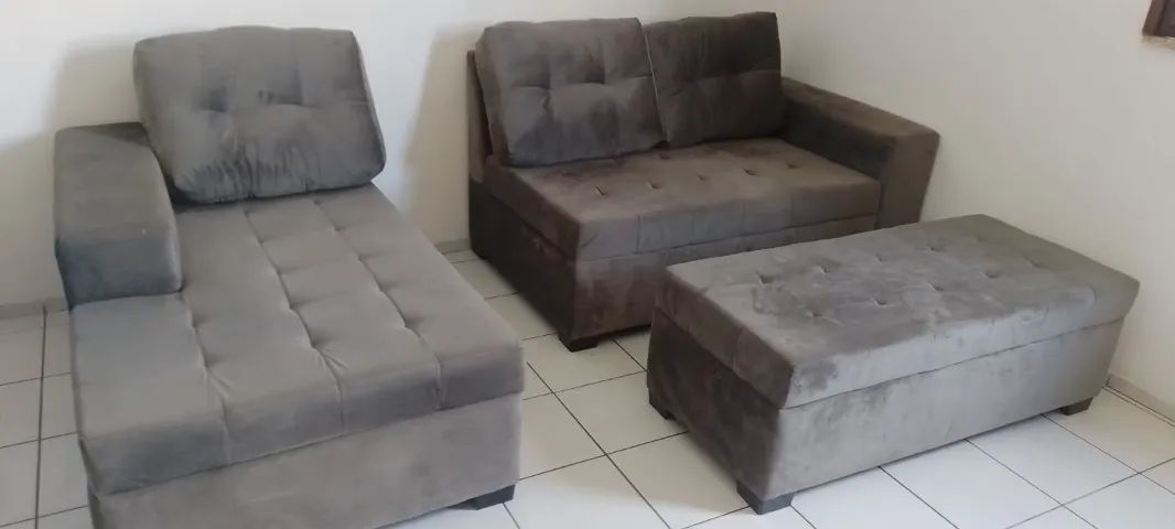 Sofá 3 módulos (brinde 1 torradeira nova). - Foto 3