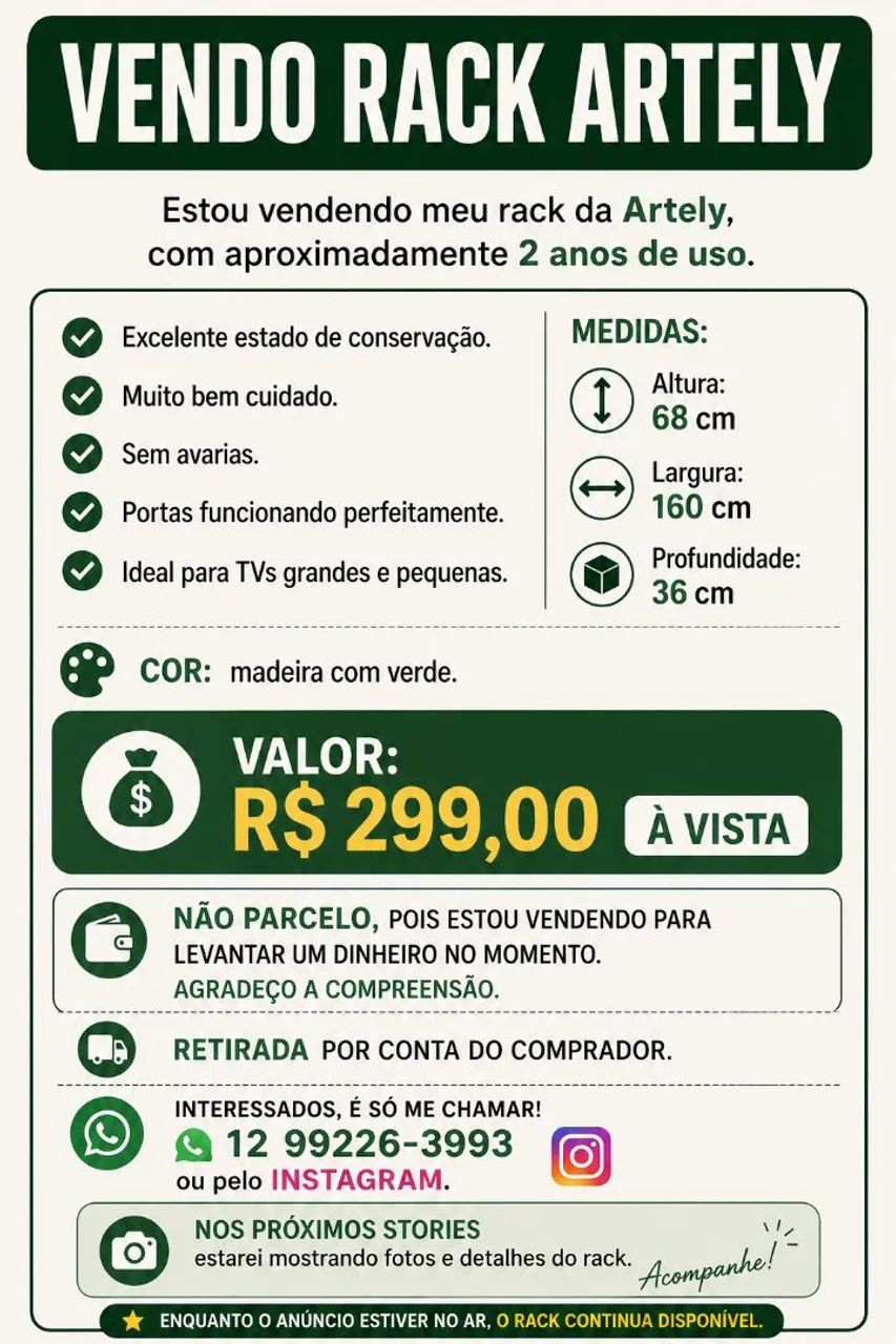 VENDO RACK ARTELY