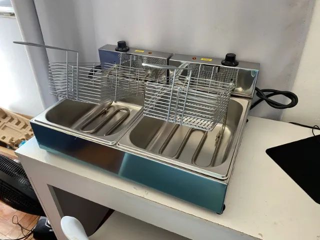 Fritadeira elétrica 10 Litros 2 cubas Pronta Entrega - Foto 3