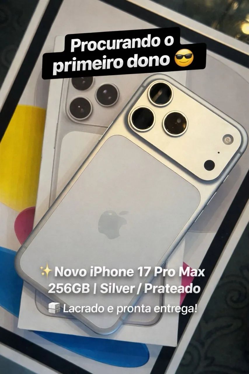 iPhone 17 Pro Max Prateado (Silver) -256 Gb Novo/Lacrado