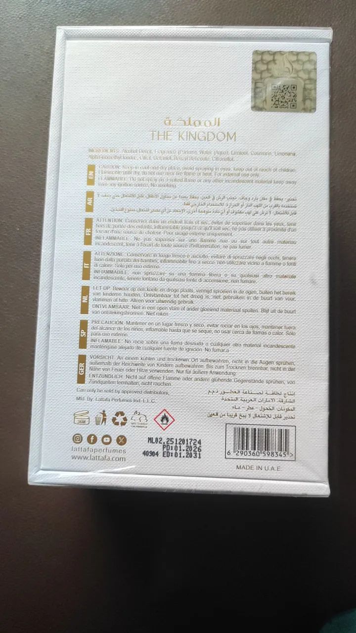 Lattafa The Kingdom 100 ml Original Lacrado  - Foto 3