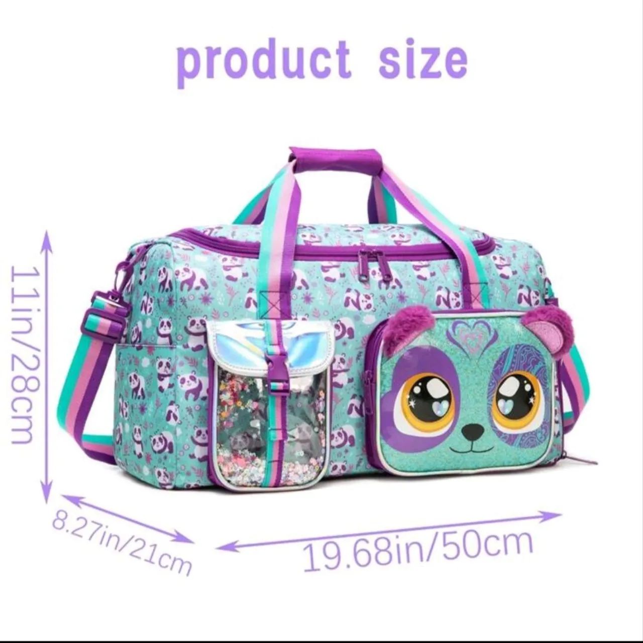 Bolsa infantil viagem sereia roxa multifuncional - Foto 4