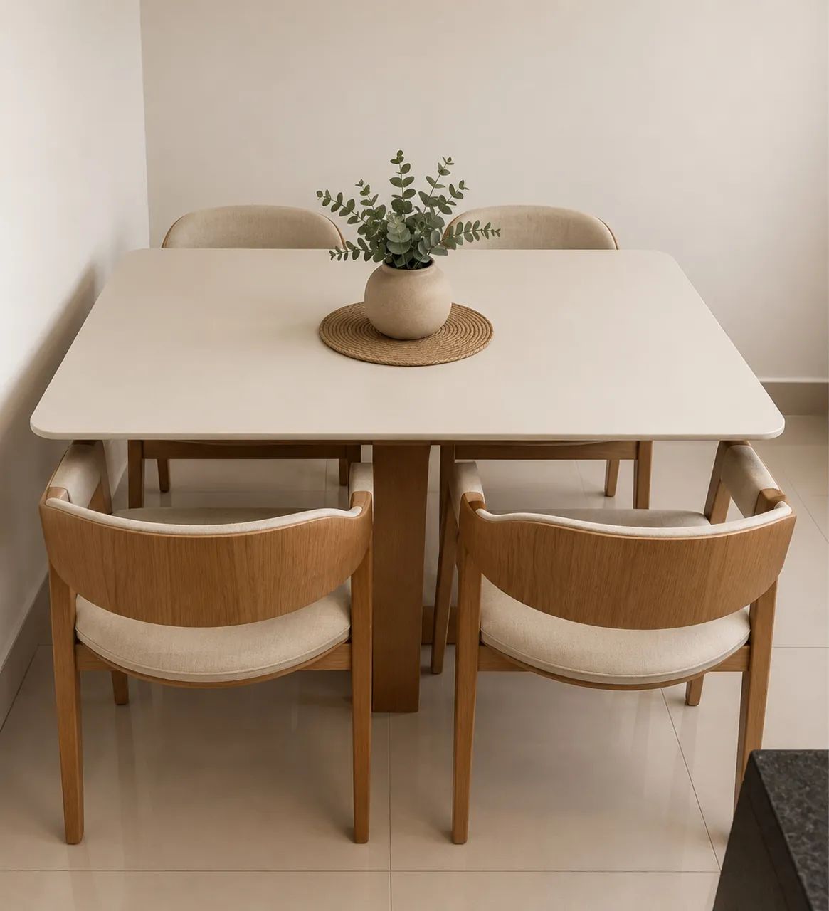 MESA DE JANTAR COM 4 CADEIRAS - MEDIDAS 120x80