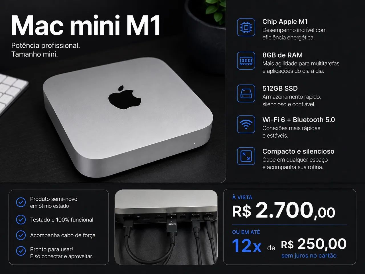 Mac Mini M1 512GB - Computadores e Desktops - Adamantina