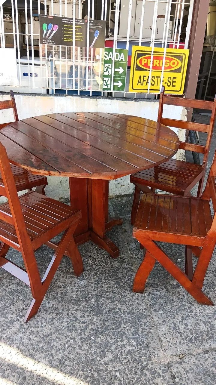 Jogo De Mesa Madeira De Lei