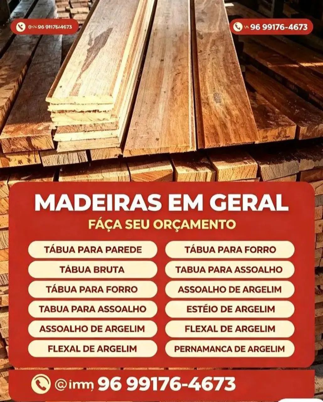 Madeira resistente água e sol 