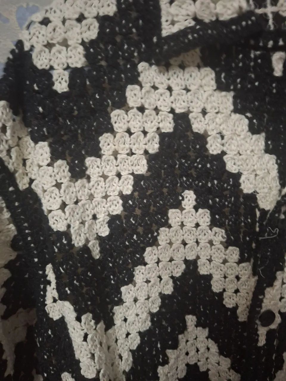 Camisa croche preto e branco - Foto 4