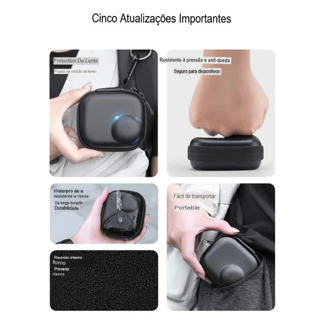 Mini Bolsa Compatível c/Câmera Action Cam Dji Osmo Nano Estojo Bag Case Malinha Maletinha - Foto 3