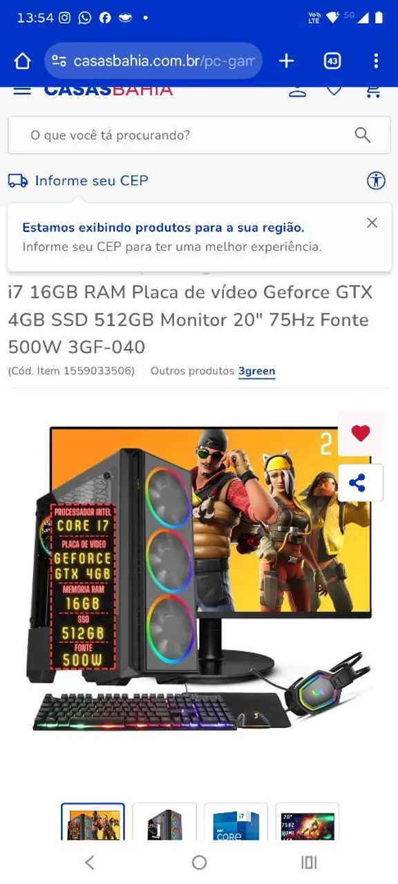 Pc game oportunidade única 