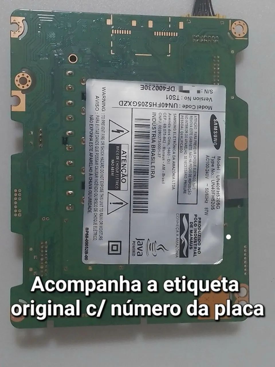 Placa mãe TV Samsung 40" UN40FH5205G / BN91-11968K + cabo - Foto 2