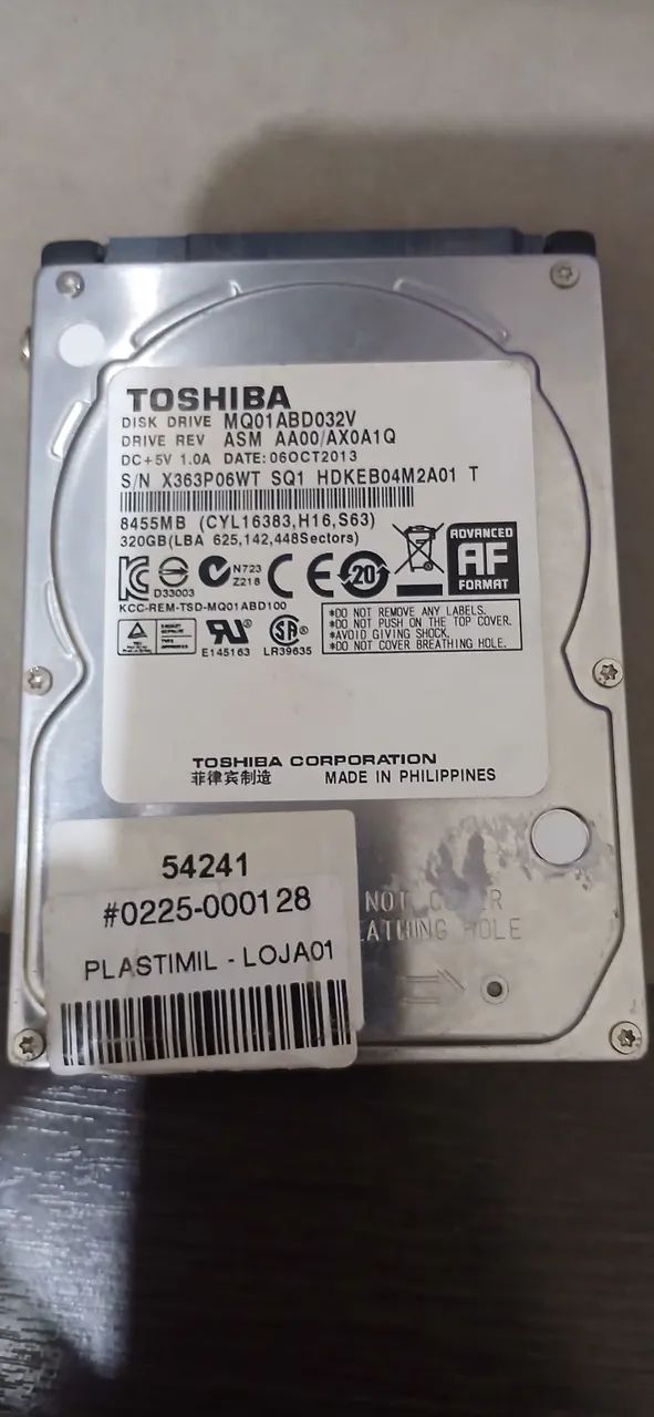 Hd notebook 320 gb saudavel
