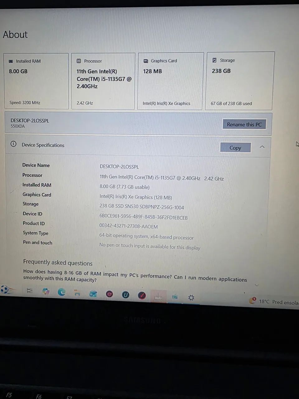 Samsung Book 550XDA - Intel I5 - 256SSD - Foto 4
