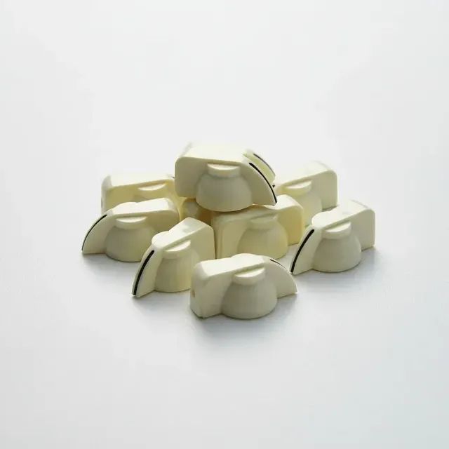 Knobs 6.5mm Eixo Estriado marfin Emb/ 3 Unidades made in korea