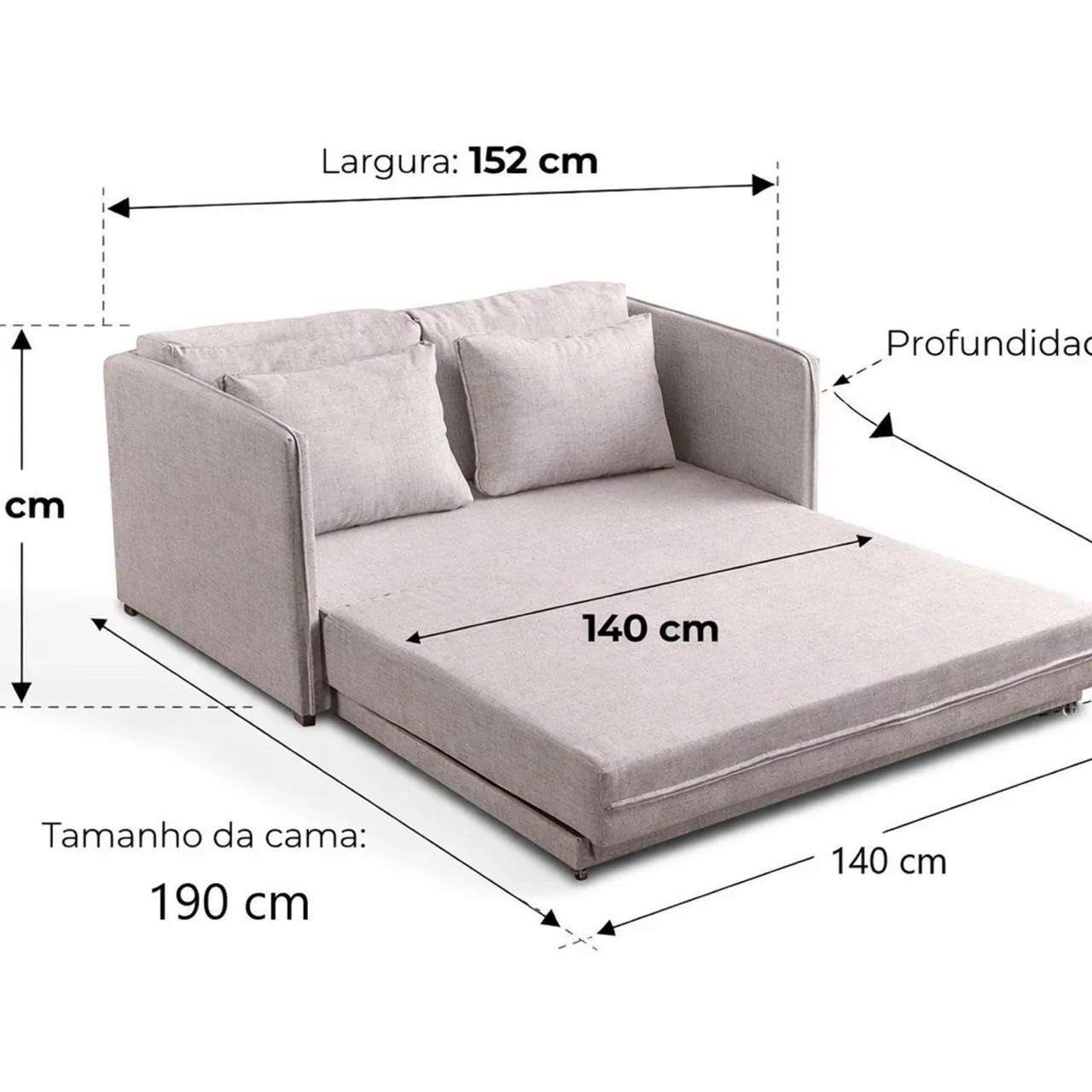 Fabricamos sob encomenda sofá cama, perfeito para flats  - Foto 3
