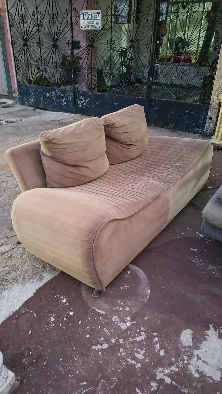 Sofa cama classico 4 lugares em camurça cinza - Foto 5