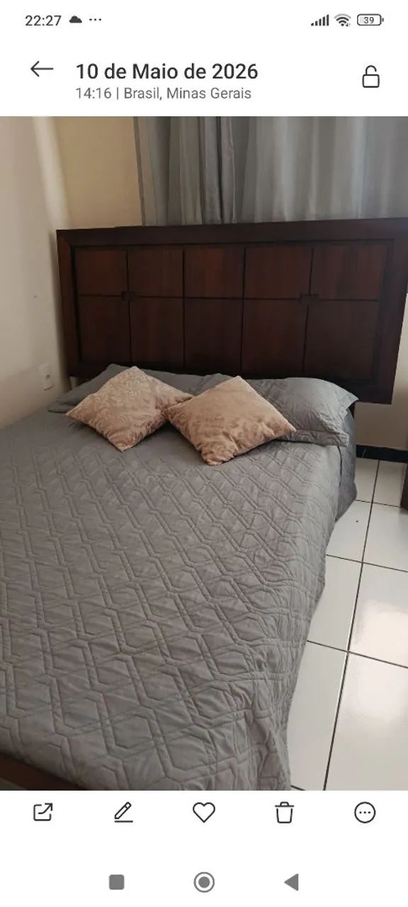 Cama de casal madeira ( com colchão ) - Foto 3
