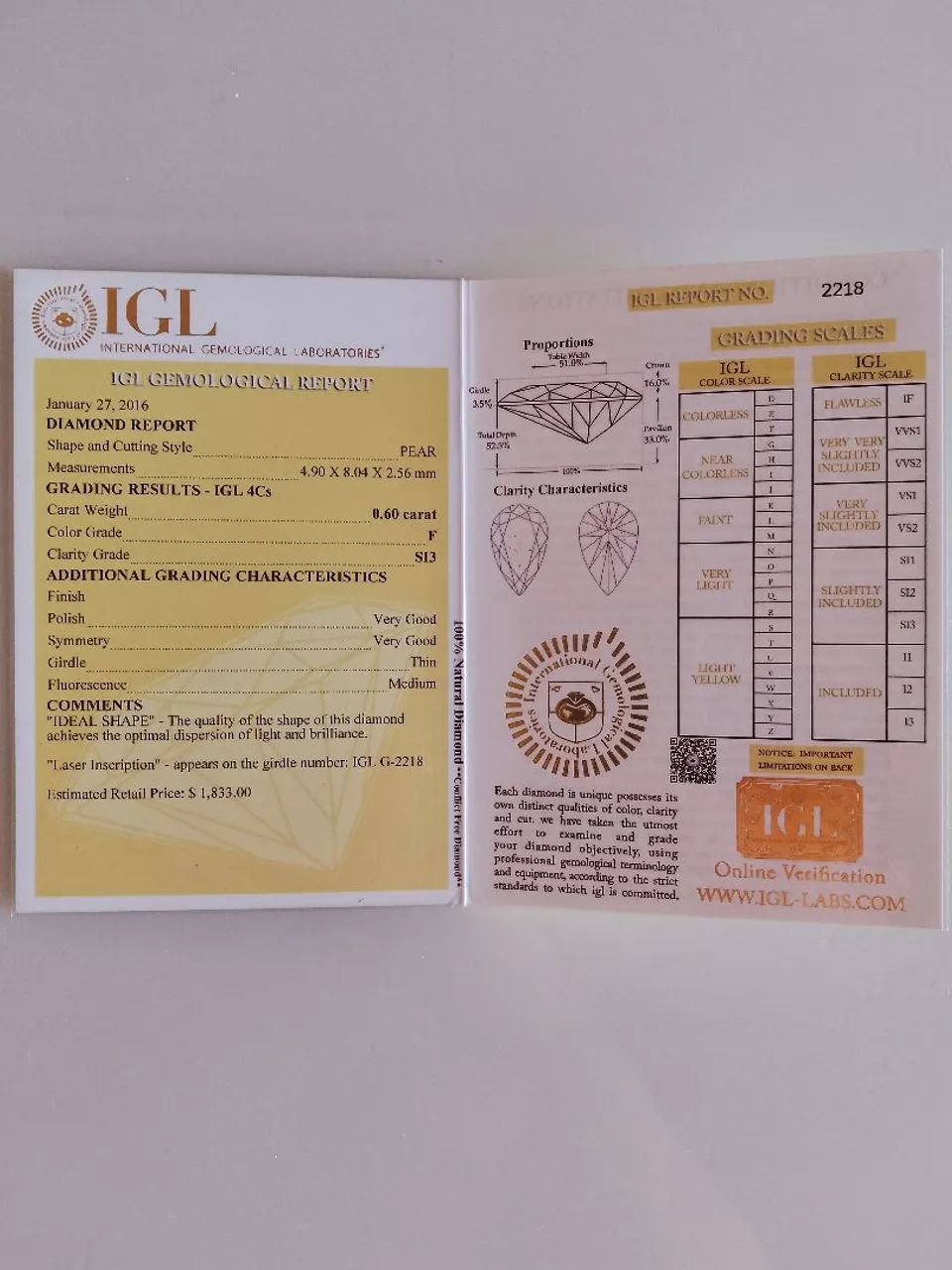 Diamante com certificado internacional  - Foto 4