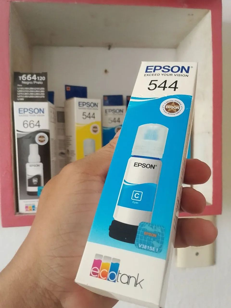 Tinta Epson 544 azul e amarelo  - Foto 3
