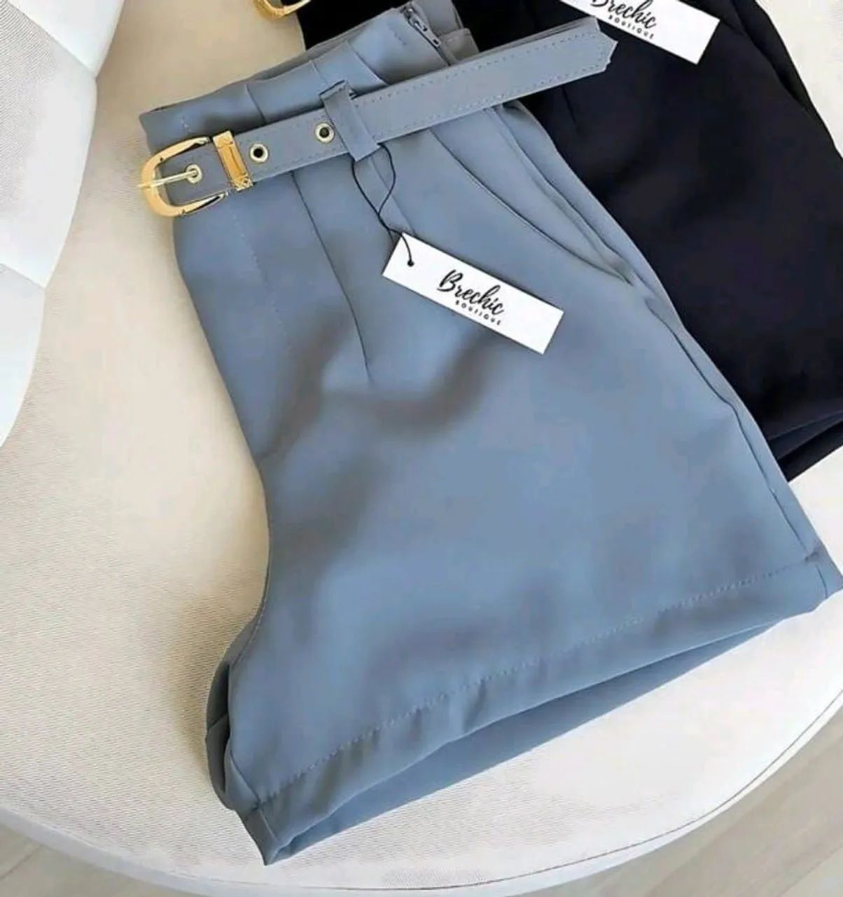 Short Alfaiataria azul