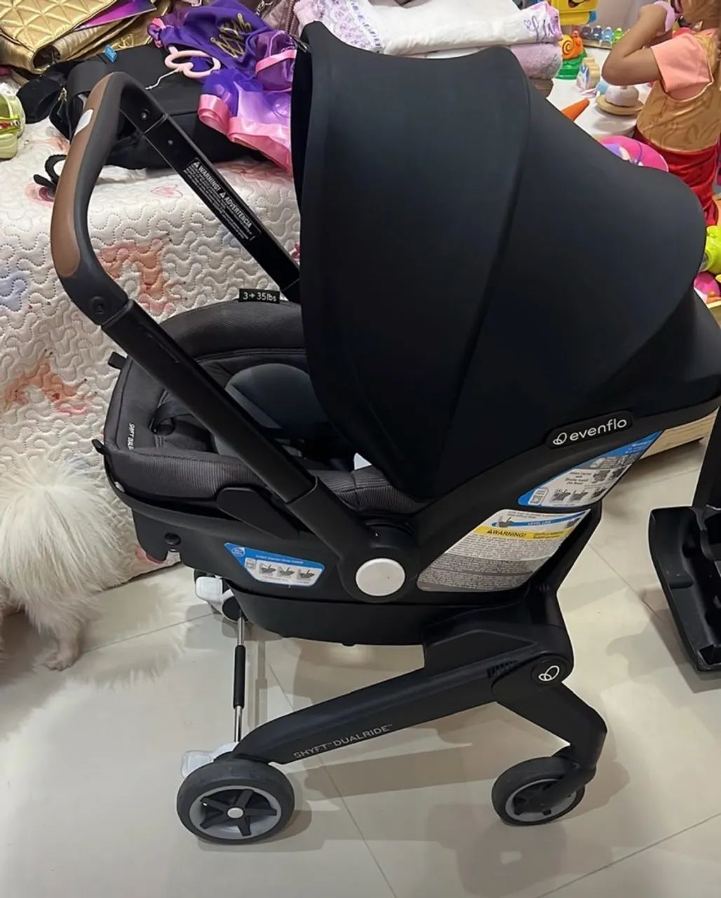 Cadeira mamaroo e bb conforto com carrinho e base evenflo  - Foto 2