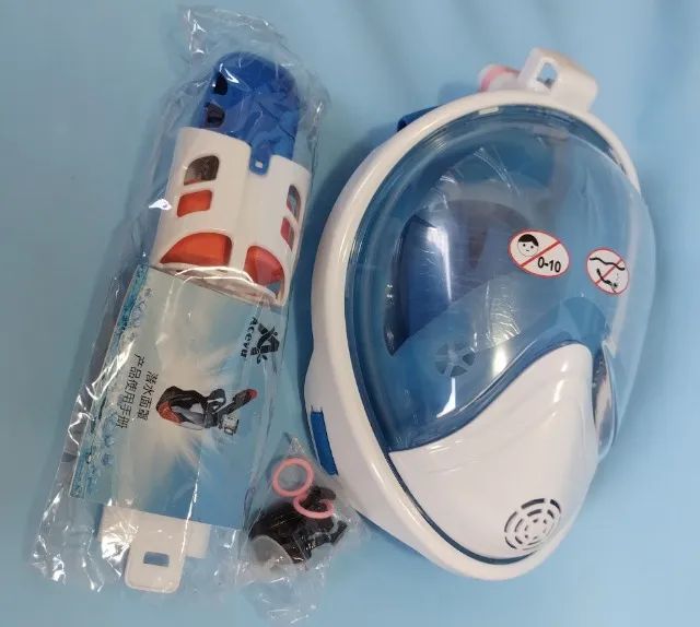 SNORKEL MASK - AZUL - COM SUPORTE PARA FILMADORA - Máscara para Natação