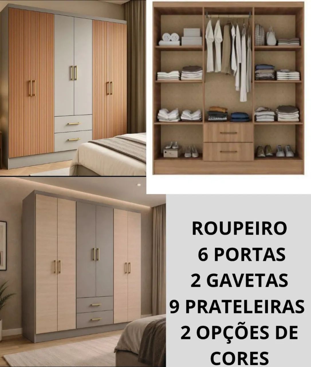 TUDO NOVO Guarda Roupas Roupeiros Multiuso Comodas Sapateiras a