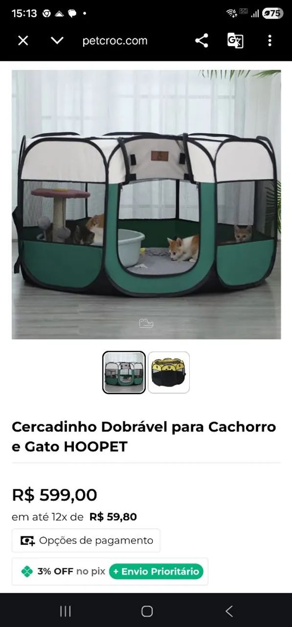 Cercadinho dobrável  Hoopet - Foto 2